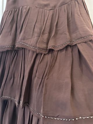 Falda Zara volantes abaloriabaloriy cristal brillo