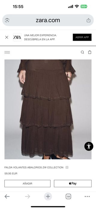 Falda Zara volantes abaloriabaloriy cristal brillo