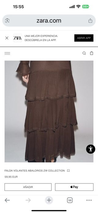 Falda Zara volantes abaloriabaloriy cristal brillo