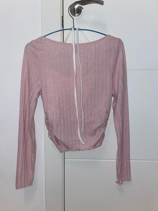 Camiseta SHEIN rosa manga larga