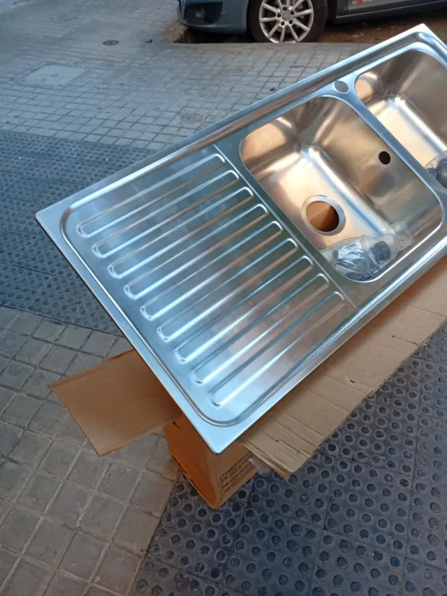 Fregadero Teka 2 senos escurridor 116x50