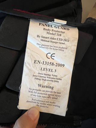 Chaleco Protección Equitación Infantil Talla XS