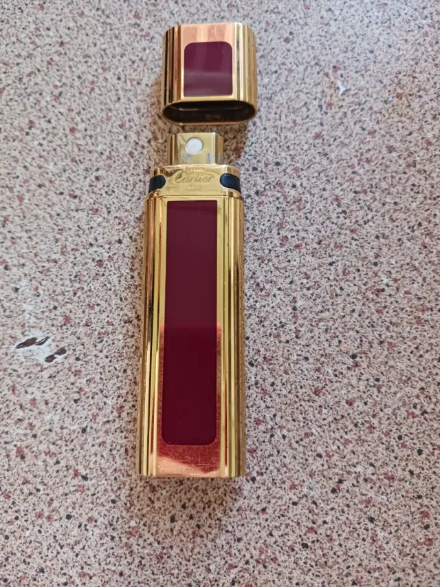 Pulverizador Perfume Cartier Recargable Oro/Rojo