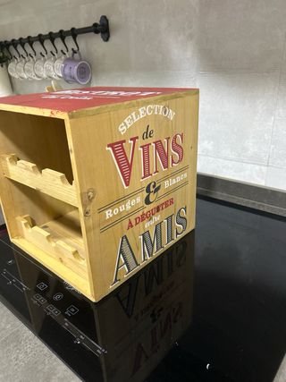 Botellero de madera para 6 botellas