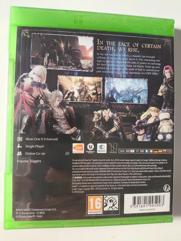 juego Code Vein Xbox One pal precintado