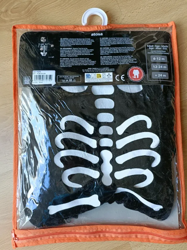 Disfraz esqueleto infantil Halloween/Carnaval