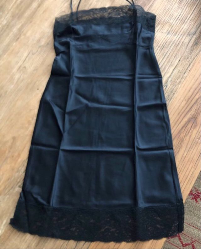 Combinação vintage preta de renda. T.M.