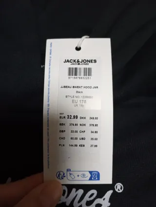 Sudadera Jack & Jones niño negra