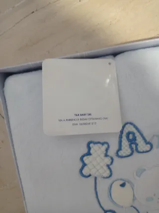 Copertina pile ricamata orsetto 75x95