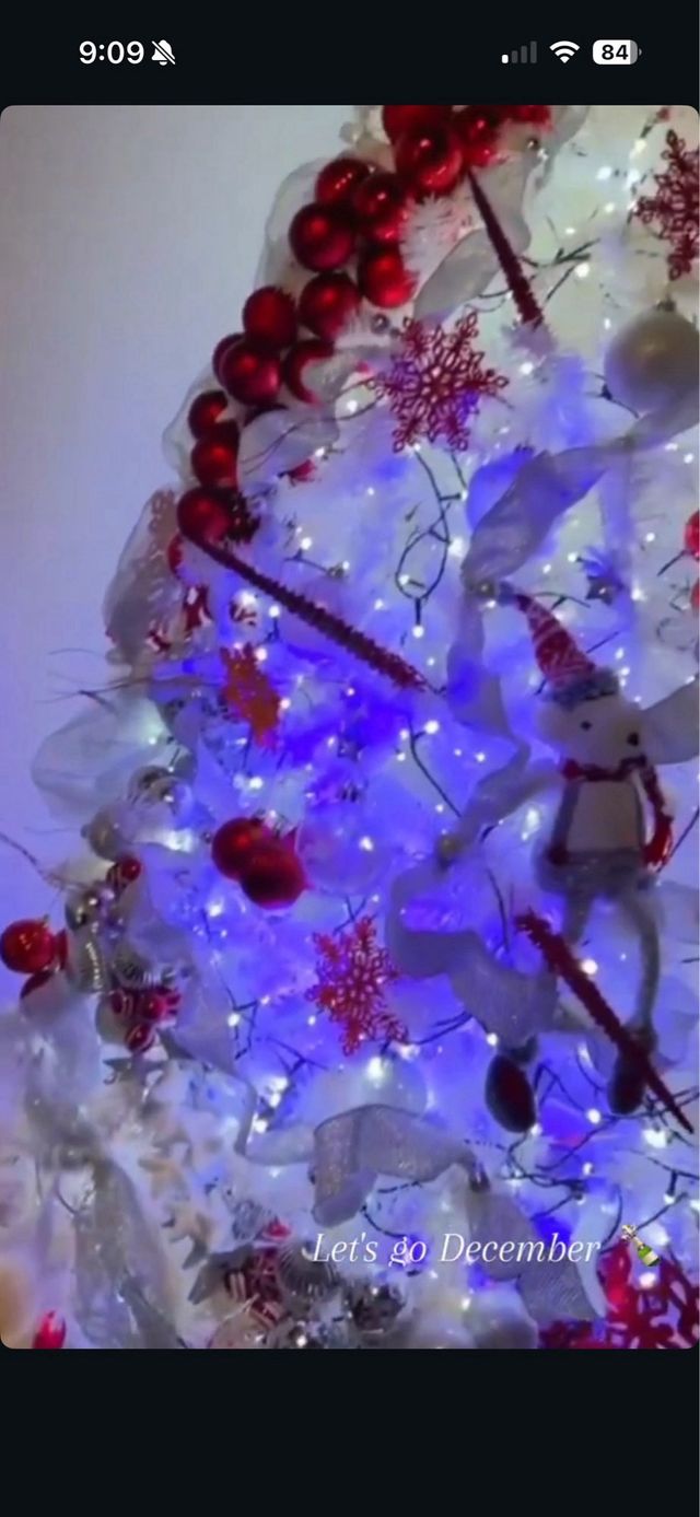 Árbol de Navidad Blanco Grande con Luces