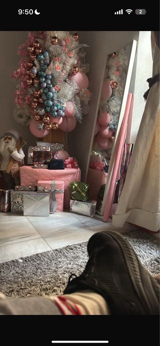 Árbol de Navidad Blanco Grande con Luces