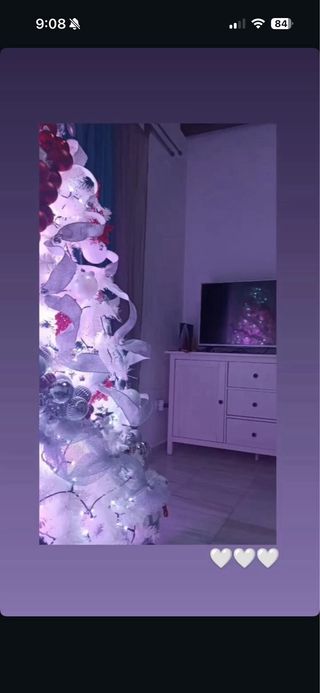 Árbol de Navidad Blanco Grande con Luces