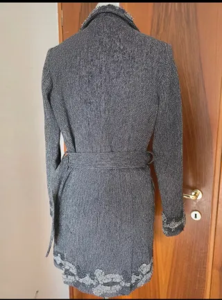 Cappotto donna Exe grigio con cintura