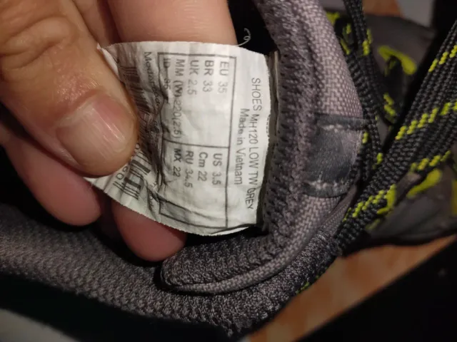 Zapatillas trekking niños gris y amarillo