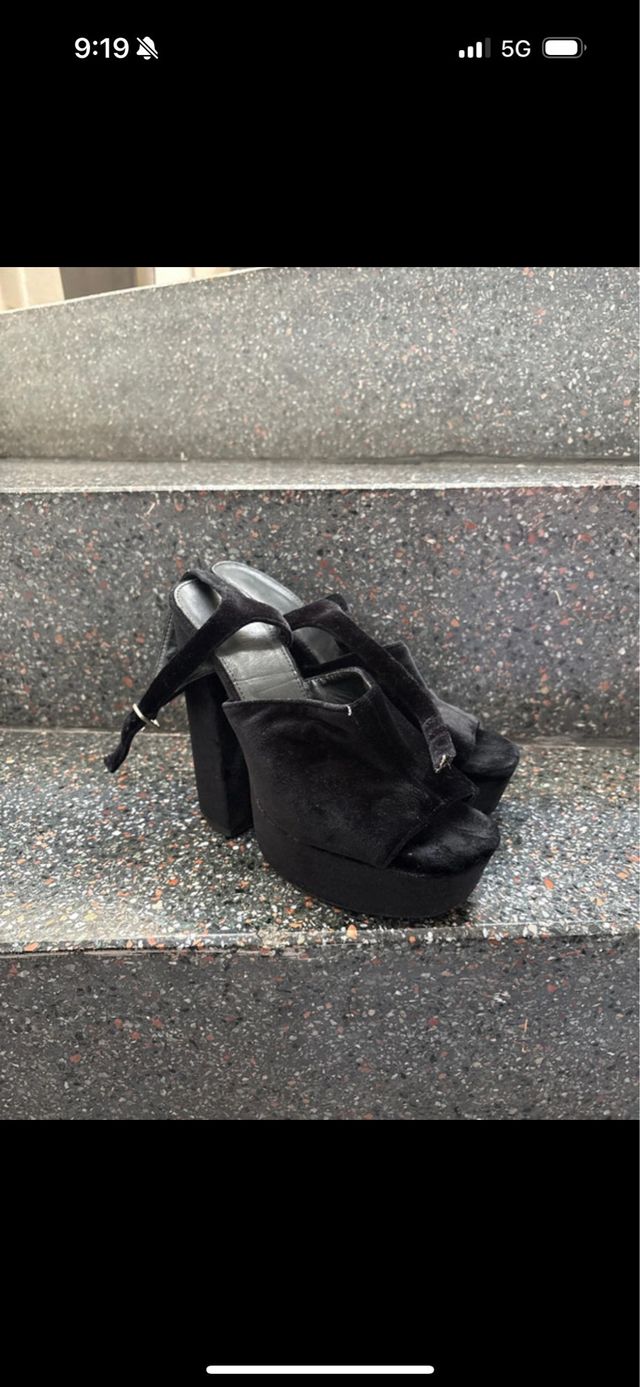 Tacones plataforma negros talla 39