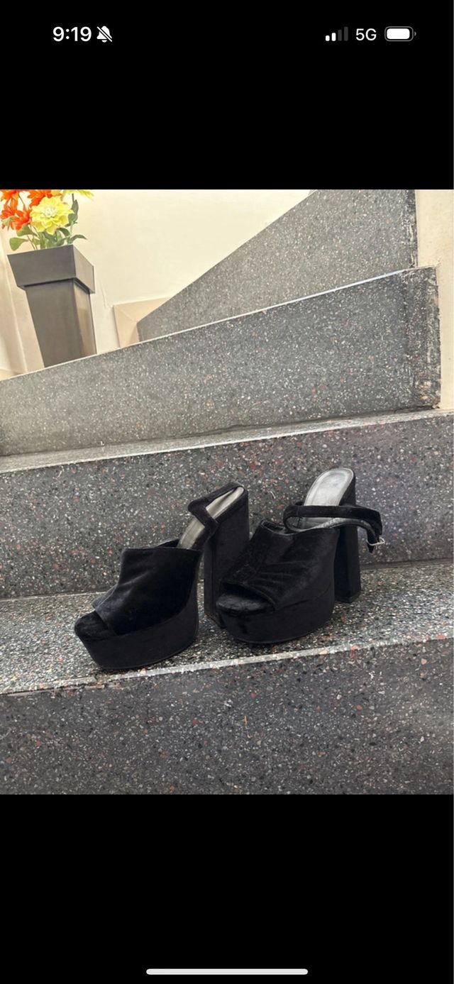 Tacones plataforma negros talla 39