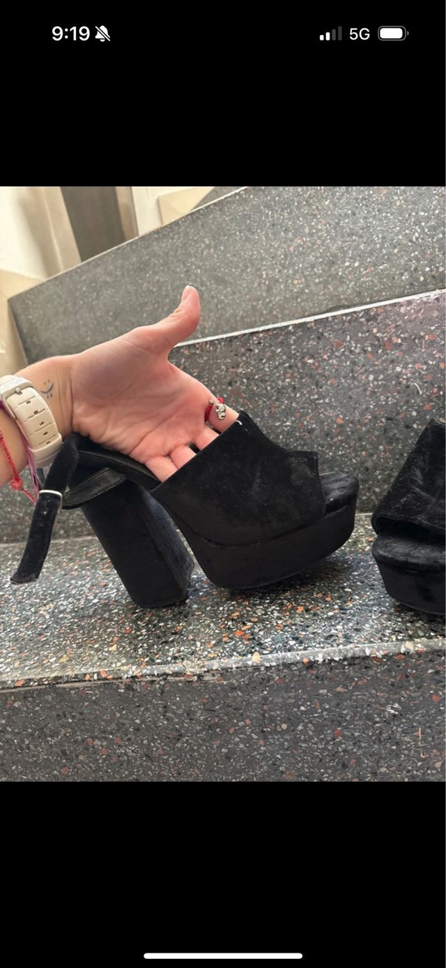 Tacones plataforma negros talla 39