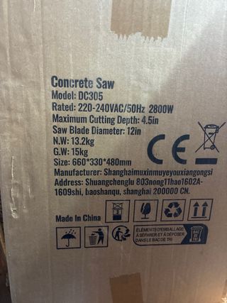 Sierra de hormigón VEVOR