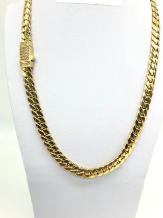 CADENA ESTILÓ CUBANA, 18 KILATES.