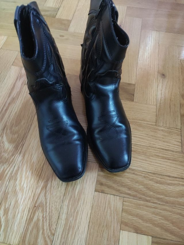 Botas cowboy niña negras 34