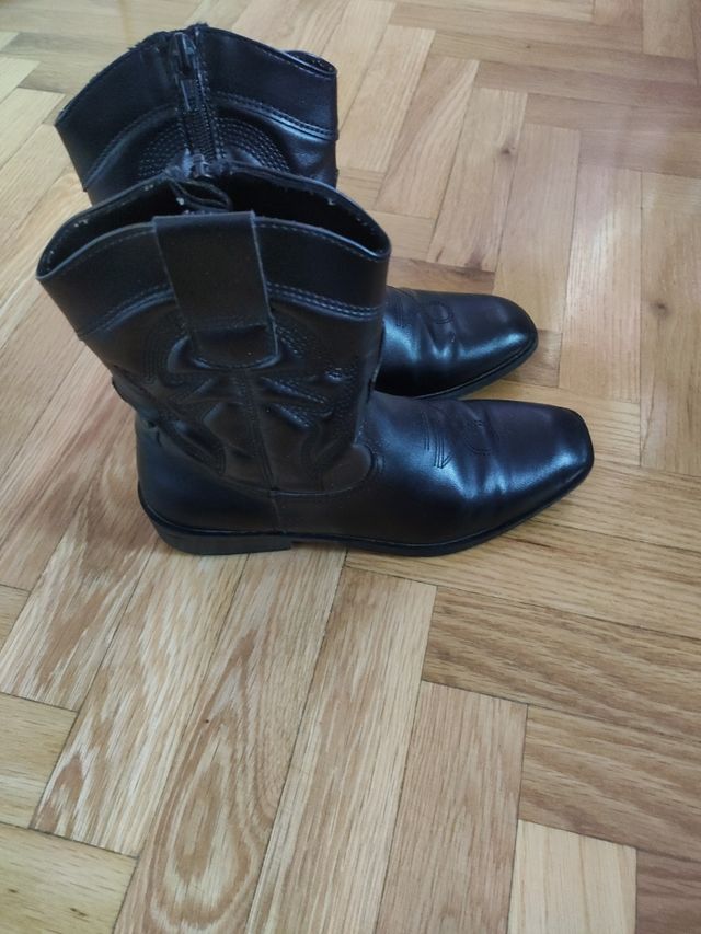 Botas cowboy niña negras 34