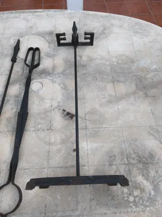 Juego atizador chimenea metal negro