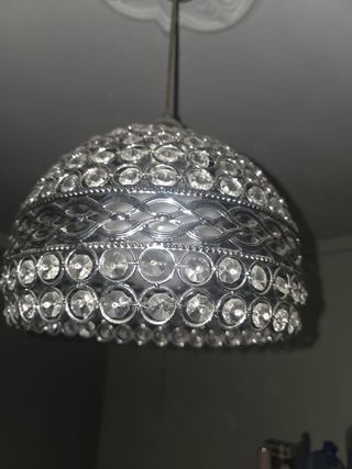 Lámpara colgante de cristal y metal