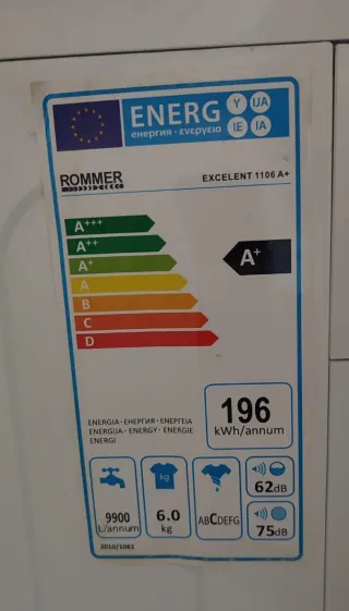 Lavadora Rommer 6kg Blanca