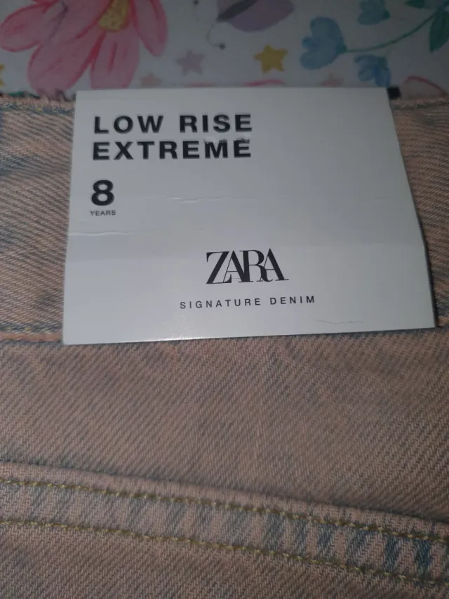 Pantalón niña Zara ancho color rosa