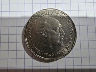 Moneda 5 Pesetas 1949 Estrella 50