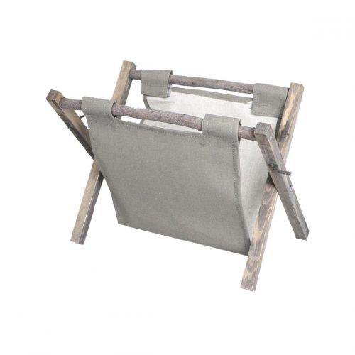 Revistero rústico madeira e tela