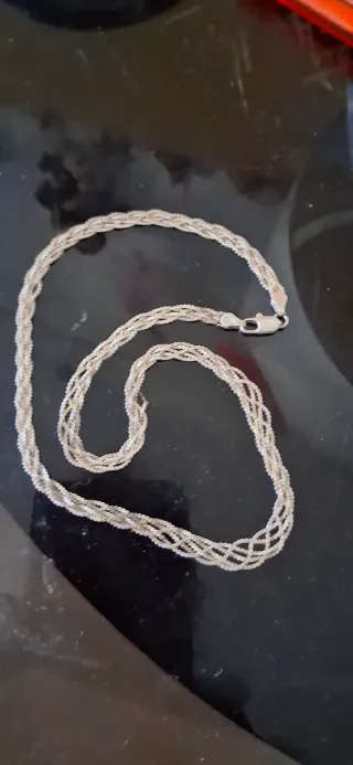 Collar y pulsera de plata trenzada