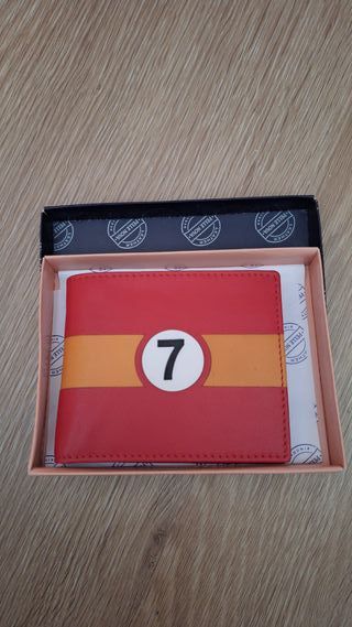 Cartera de piel caballero bandera España tendido 7