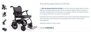 Silla de Ruedas Eléctrica Ultraligera E-Foldi