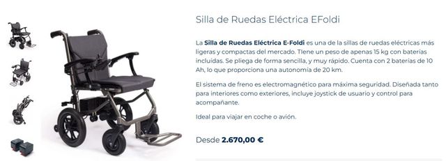 Silla de Ruedas Eléctrica Ultraligera E-Foldi