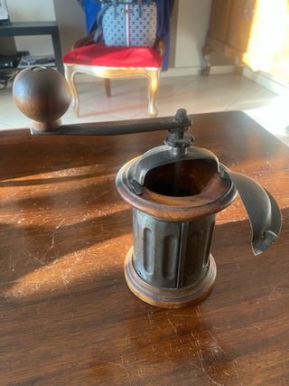 Antico Macinino Caffè Manuale Legno Metallo