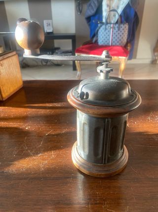 Antico Macinino Caffè Manuale Legno Metallo