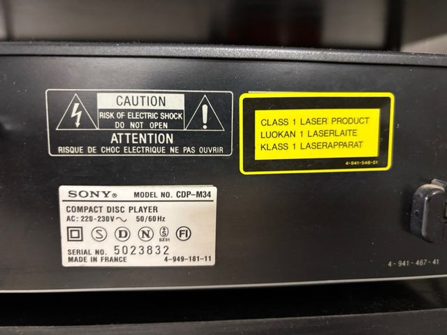 Reproductor CD Sony CDP-M34 Negro