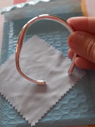 Pulsera plata forma irregular nueva