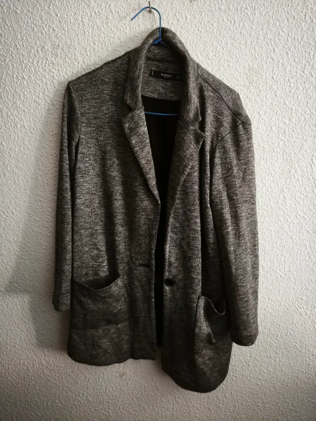 Blazer Mango Gris y Negro Talla M