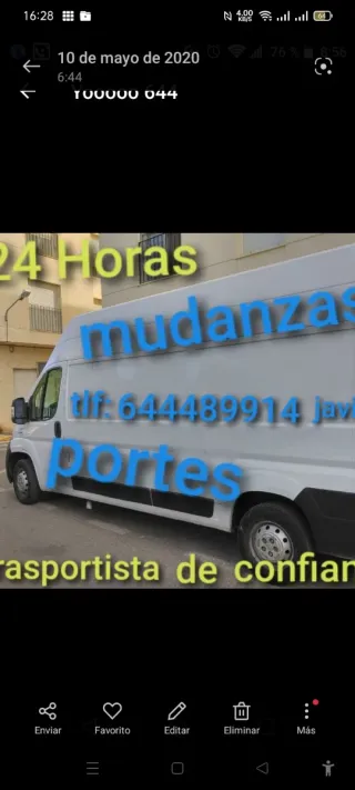 Necesita hacer una mudanza ? 644489914 Javier