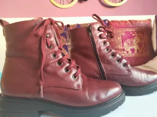 Botas Burdeos Talla 39 Cremallera Lateral