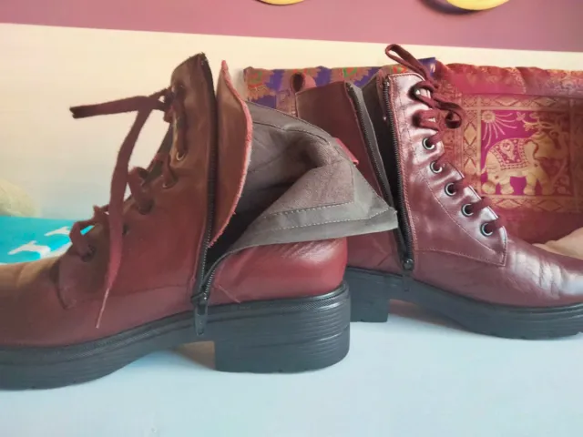 Botas Burdeos Talla 39 Cremallera Lateral