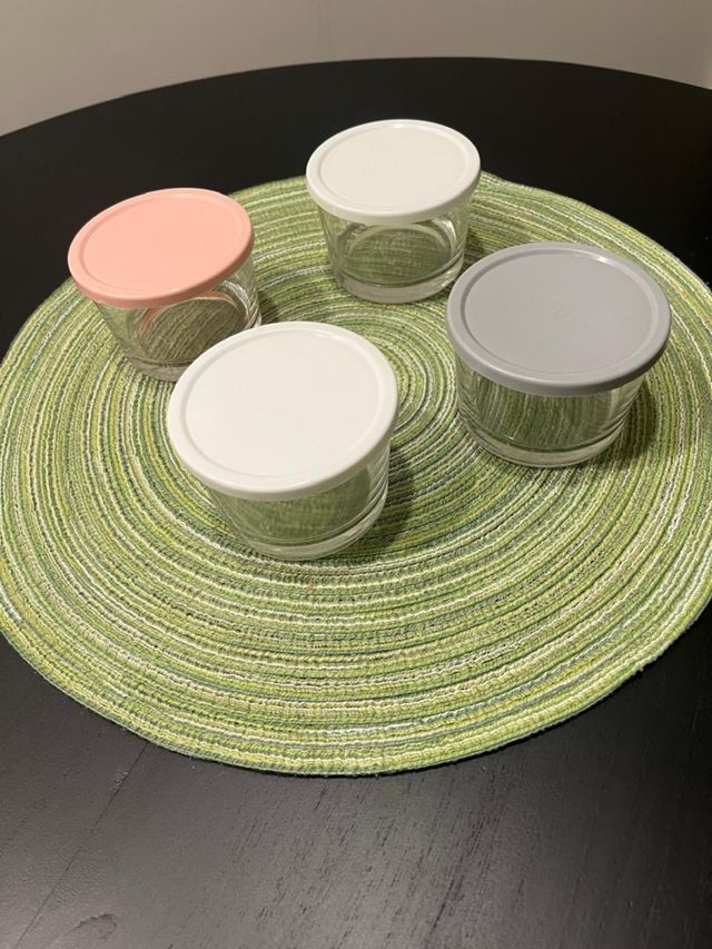 4 Recipientes de Vidrio con Tapa