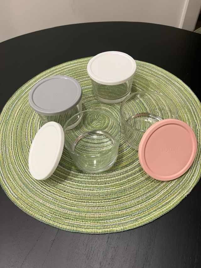 4 Recipientes de Vidrio con Tapa