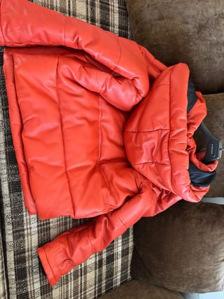 Cazadora de piel naranja