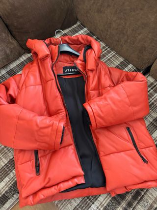 Cazadora de piel naranja