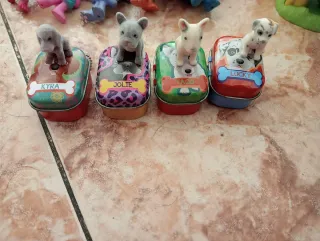 Lote Juguetes Perros Miniatura con Casitas