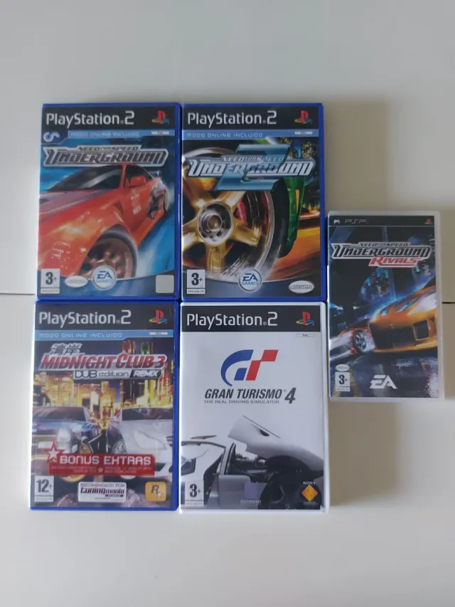 Lote de 5 Juegos Carreras para PS2 y PSP