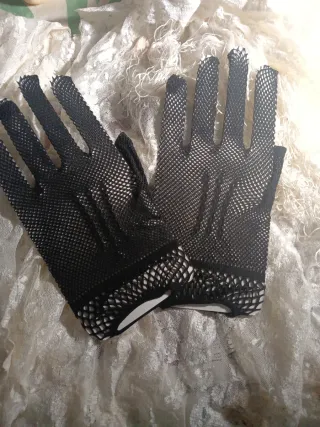 Guantes de rejilla negros